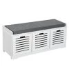 Banc de rangement pour chaussures moderne HomCom gris et blanc