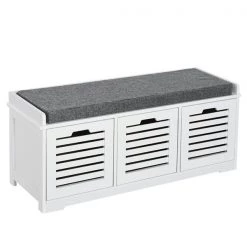 Banc de rangement pour chaussures moderne HomCom gris et blanc