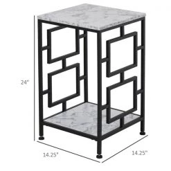 Table pour canapé HomCom carrée en bois, noir et blanc 6 Table pour canapé HomCom carrée en bois, noir et blanc -HOMCOM Soldes 2022 330936499 AlternateImage2 l