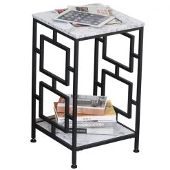 Table pour canapé HomCom carrée en bois, noir et blanc 7 Table pour canapé HomCom carrée en bois, noir et blanc -HOMCOM Soldes 2022 330936499 AlternateImage3 l