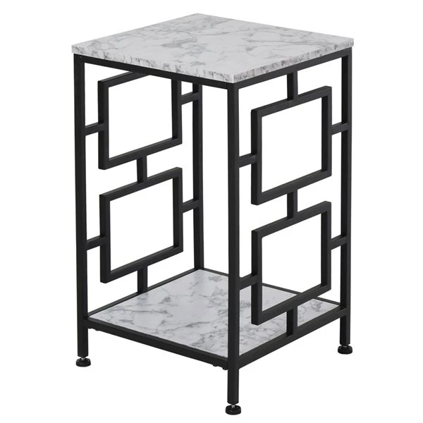 Table pour canapé HomCom carrée en bois, noir et blanc 1 Table pour canapé HomCom carrée en bois, noir et blanc