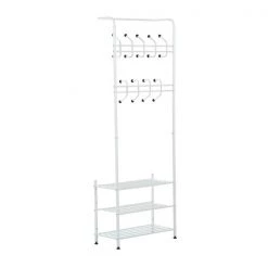 Portemanteau en acier blanc par HomCom avec 18 crochets -HOMCOM Soldes 2022 330936501 AlternateImage3 l