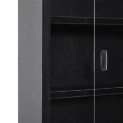 Armoire vitrée à 10 compartiments par HomCom à installation murale avec portes en verre, noir -HOMCOM Soldes 2022 330936505 AlternateImage4 l