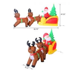 Père Noël avec rennes de Noël gonflable avec DEL par HomCom de 47,25 po -HOMCOM Soldes 2022 330936511 AlternateImage2 l