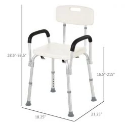 Chaise de douche autoportante de HomCom en plastique blanc, conforme à l'ADA -HOMCOM Soldes 2022 330936517 AlternateImage2 l