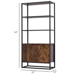 Armoire de rangement moderne brune Homcom de 64 po x 30 po en bois avec étagères ouvertes -HOMCOM Soldes 2022 330936518 AlternateImage2 l