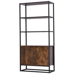 Armoire de rangement moderne brune Homcom de 64 po x 30 po en bois avec étagères ouvertes