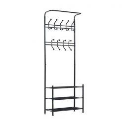 Portemanteau noir par HomCom avec 18 crochets et 3 niveaux