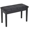 Banc de piano moderne HomCom noir pour 2 personnes avec rangement