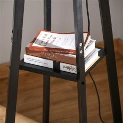 Lampe sur pied HomCom noire de 58,27 po avec abat-jour gris -HOMCOM Soldes 2022 330936530 AlternateImage3 l