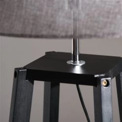 Lampe sur pied HomCom noire de 58,27 po avec abat-jour gris -HOMCOM Soldes 2022 330936530 AlternateImage4 l