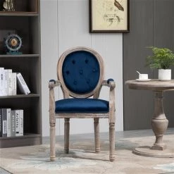 Fauteuil contemporain rembourré en velours bleu par HomCom avec cadre en bois -HOMCOM Soldes 2022 330936532 AlternateImage2 l
