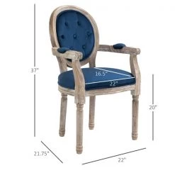 Fauteuil contemporain rembourré en velours bleu par HomCom avec cadre en bois -HOMCOM Soldes 2022 330936532 AlternateImage3 l