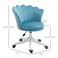Chaise de bureau contemporaine HomCom bleu pivotante à hauteur réglable -HOMCOM Soldes 2022 330936537 AlternateImage2 l