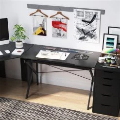 Bureau d'écriture moderne et contemporain HomCom noir de 47,24 po -HOMCOM Soldes 2022 330936540 AlternateImage3 l