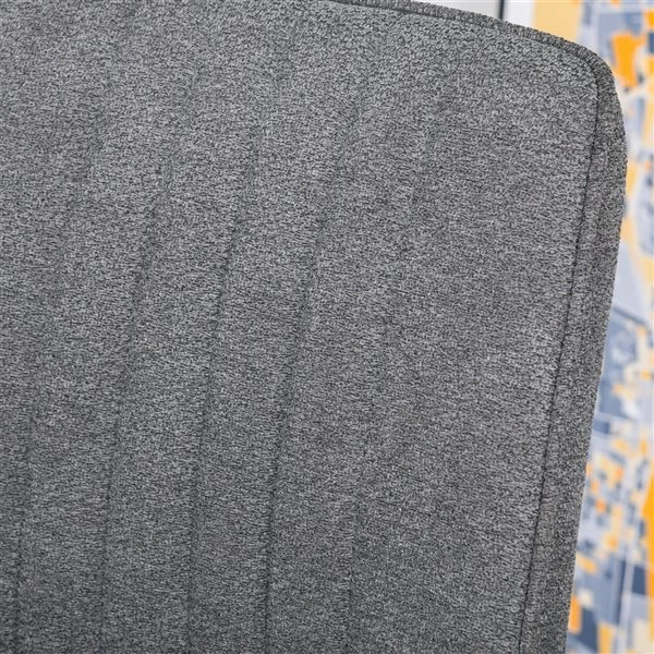 Chaise d'appoint contemporaine rembourrée en polyester gris par HomCom avec cadre en métal, ensemble de 2 4 Chaise d'appoint contemporaine rembourrée en polyester gris par HomCom avec cadre en métal, ensemble de 2 – Image 4