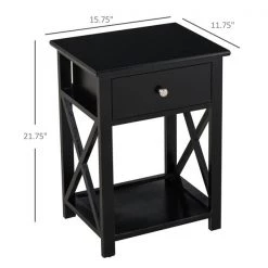 Table pour canapé HomCom rectangulaire en bois noir -HOMCOM Soldes 2022 330936542 AlternateImage2 l