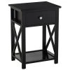Table pour canapé HomCom rectangulaire en bois noir
