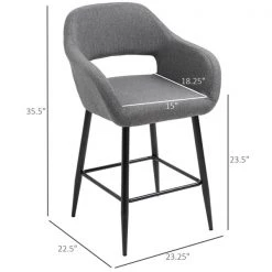 Tabouret de bar rembourré gris foncé Homcom en lin avec repose-pieds 7 Tabouret de bar rembourré gris foncé Homcom en lin avec repose-pieds -HOMCOM Soldes 2022 330936544 AlternateImage2 l