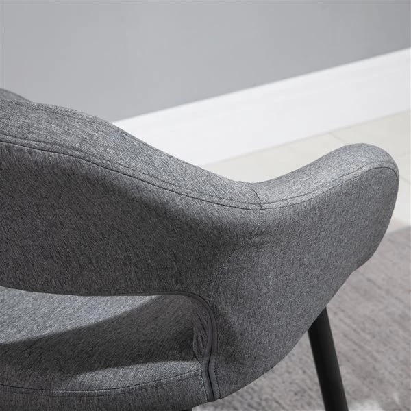 Tabouret de bar rembourré gris foncé Homcom en lin avec repose-pieds 4 Tabouret de bar rembourré gris foncé Homcom en lin avec repose-pieds – Image 4