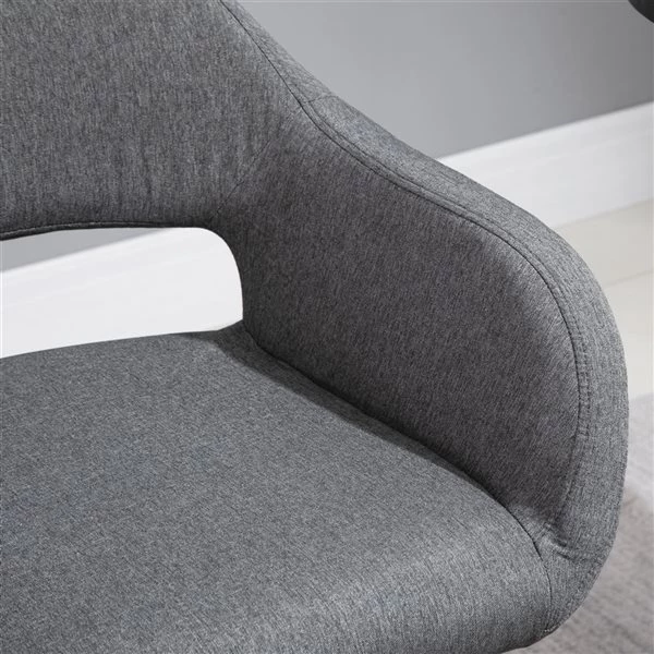 Tabouret de bar rembourré gris foncé Homcom en lin avec repose-pieds 5 Tabouret de bar rembourré gris foncé Homcom en lin avec repose-pieds – Image 5