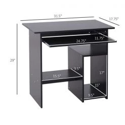 Bureau d'ordinateur moderne et contemporain HomCom noir de 31,5 po -HOMCOM Soldes 2022 330936559 AlternateImage2 l