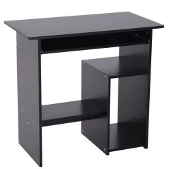 Bureau d'ordinateur moderne et contemporain HomCom noir de 31,5 po