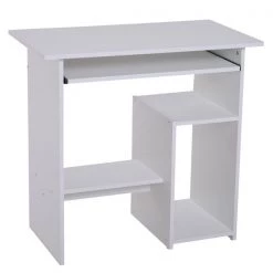 Bureau d'ordinateur moderne et contemporain HomCom blanc de 31,5 po