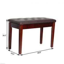 Banc de piano moderne HomCom brun pour 2 personnes avec rangement -HOMCOM Soldes 2022 330936578 AlternateImage2 l