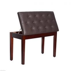 Banc de piano moderne HomCom brun pour 2 personnes avec rangement -HOMCOM Soldes 2022 330936578 AlternateImage4 l