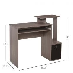 Bureau d'ordinateur moderne et contemporain HomCom gris de 39,37 po 7 Bureau d'ordinateur moderne et contemporain HomCom gris de 39,37 po -HOMCOM Soldes 2022 330936585 AlternateImage2 l