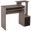 Bureau d'ordinateur moderne et contemporain HomCom gris de 39,37 po