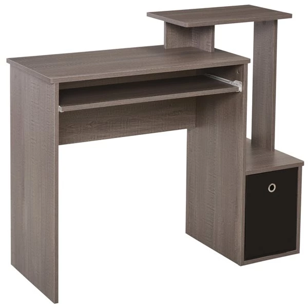Bureau d'ordinateur moderne et contemporain HomCom gris de 39,37 po 1 Bureau d'ordinateur moderne et contemporain HomCom gris de 39,37 po