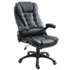 Chaise de bureau ergonomique contemporaine HomCom noire pivotante à hauteur réglable avec fonction de massage