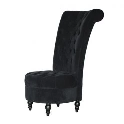 Fauteuil d'appoint à dossier haut rétro HomCom en velours noir -HOMCOM Soldes 2022 330936589 AlternateImage3 l