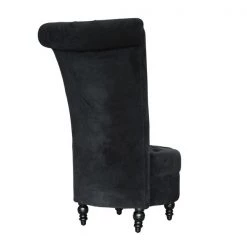 Fauteuil d'appoint à dossier haut rétro HomCom en velours noir -HOMCOM Soldes 2022 330936589 AlternateImage4 l