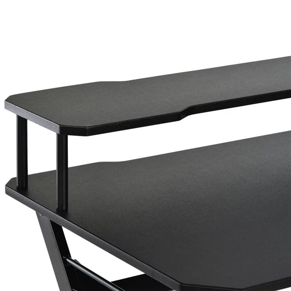 Bureau d'ordinateur moderne et contemporain HomCom noir de 55,12 po 4 Bureau d'ordinateur moderne et contemporain HomCom noir de 55,12 po – Image 4