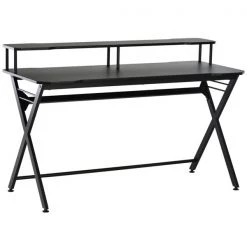 Bureau d'ordinateur moderne et contemporain HomCom noir de 55,12 po