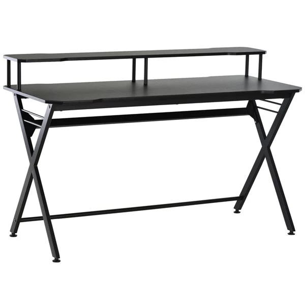 Bureau d'ordinateur moderne et contemporain HomCom noir de 55,12 po 1 Bureau d'ordinateur moderne et contemporain HomCom noir de 55,12 po