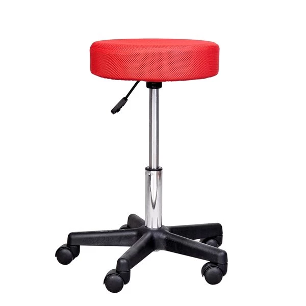Tabouret à roulettes moderne HomCom avec housses de siège noir, rouge et blanc 4 Tabouret à roulettes moderne HomCom avec housses de siège noir, rouge et blanc – Image 4
