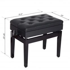 Banc de piano moderne HomCom noir avec rangement -HOMCOM Soldes 2022 330936604 AlternateImage2 l