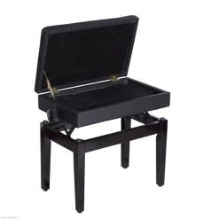 Banc de piano moderne HomCom noir avec rangement -HOMCOM Soldes 2022 330936604 AlternateImage3 l