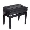 Banc de piano moderne HomCom noir avec rangement