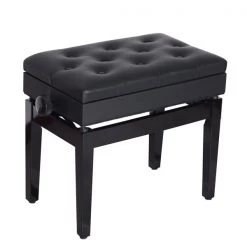 Banc de piano moderne HomCom noir avec rangement