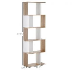 Bibliothèque en bois blanc par HomCom à 5 tablettes -HOMCOM Soldes 2022 330936609 AlternateImage2 l