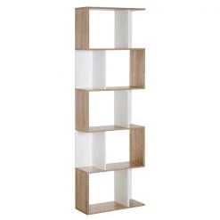 Bibliothèque en bois blanc par HomCom à 5 tablettes