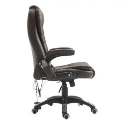 Chaise de bureau ergonomique contemporaine HomCom brune pivotante à hauteur réglable avec fonction de massage -HOMCOM Soldes 2022 330936611 AlternateImage3 l