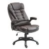 Chaise de bureau ergonomique contemporaine HomCom brune pivotante à hauteur réglable avec fonction de massage