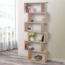 Bibliothèque en bois érable par HomCom à 6 tablettes -HOMCOM Soldes 2022 330936614 AlternateImage3 l