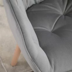 Chaise d'appoint contemporaine rembourrée par HomCom en polyester gris avec cadre en bois, ensemble de 2 -HOMCOM Soldes 2022 330936622 AlternateImage4 l